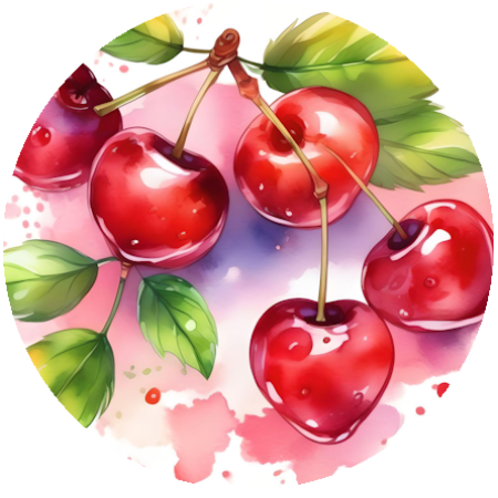 Handmade stickers with cherries for planners and envelopes