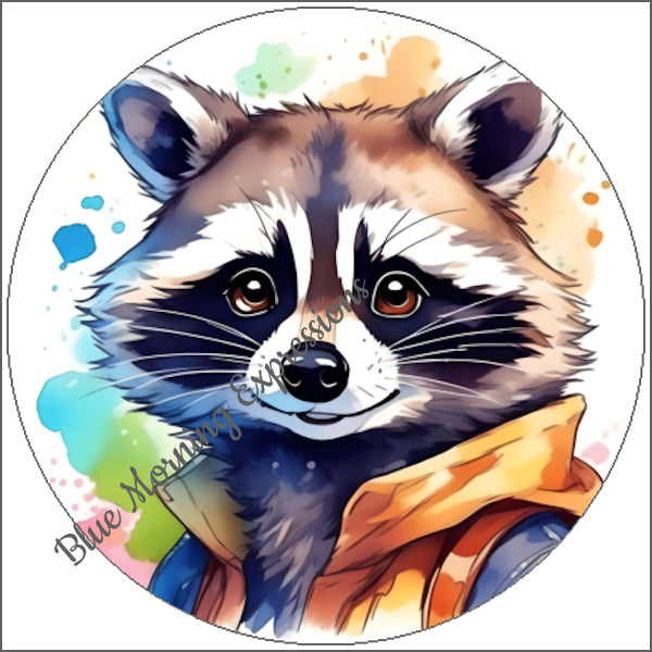 Raccoon handmade stickers 