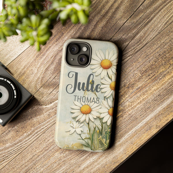Personalized Floral Phone Case Custom Name Cover iPhone Samsung Pixel Gift