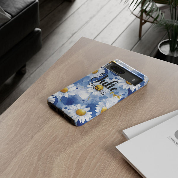 Personalized Floral Phone Case Custom Name Cover iPhone Samsung Pixel Gift
