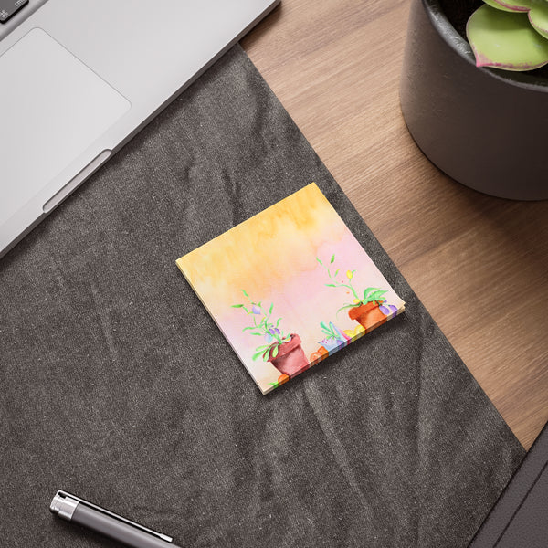 Watercolor Flower Pot for Gardener Post-it® Note Pads Reminders