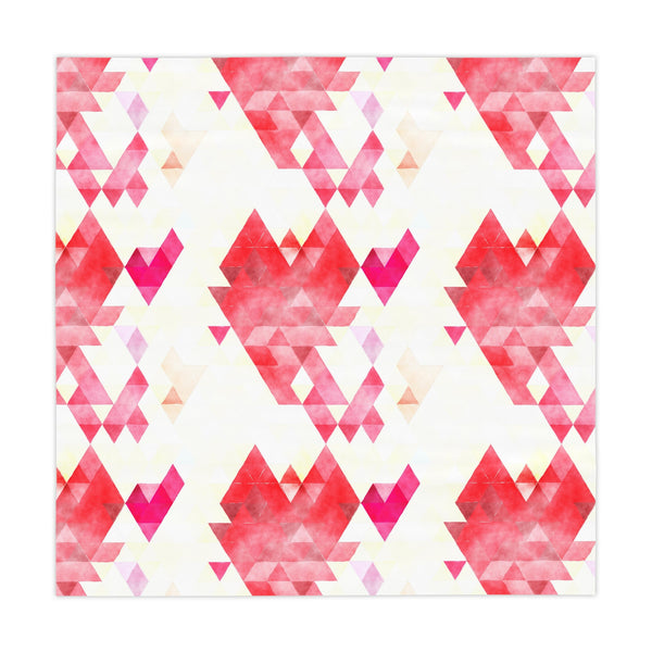 Bright Colorful Geometric Pattern Red White Tablecloth Décor