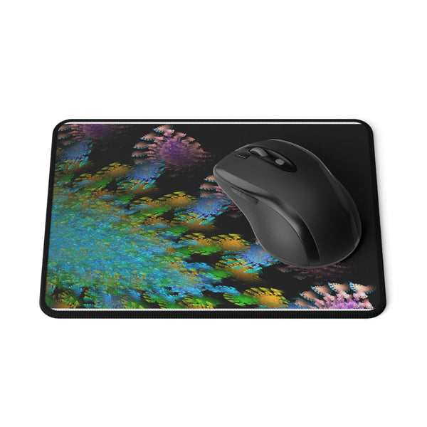 Blue Purple Fractal Art Non-Slip Mouse Pads Home Office Décor 