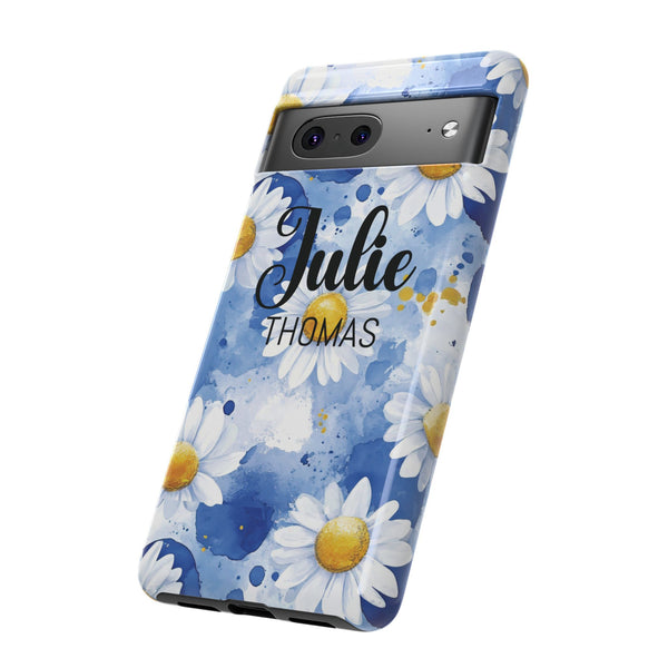 Personalized Floral Phone Case Custom Name Cover iPhone Samsung Pixel Gift