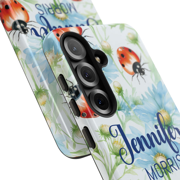 Personalized Ladybug Phone Case Custom Name Cover iPhone Samsung Pixel Gift