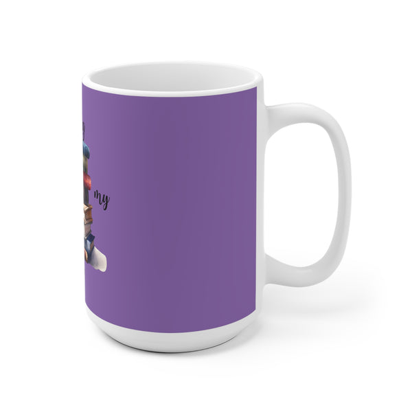 Reading is my Therapy Purple Ceramic Coffee Mug Library Books