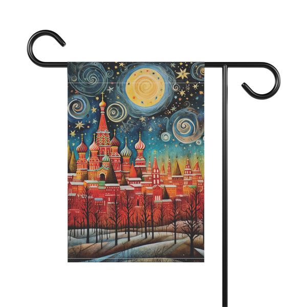 Moscow Russia St. Basil’s Cathedral Skyline Garden Flag & Porch Banner Yard Art