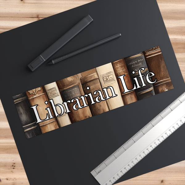 Librarian Life Bumper Sticker Book Lover Library Teacher Decal