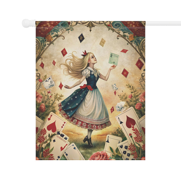 Alice in Wonderland Style Garden Flag & Porch Banner Fairy Tale Yard Art