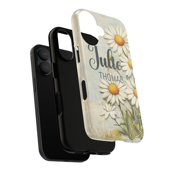 Personalized Floral Phone Case Custom Name Cover iPhone Samsung Pixel Gift