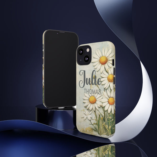 Personalized Floral Phone Case Custom Name Cover iPhone Samsung Pixel Gift