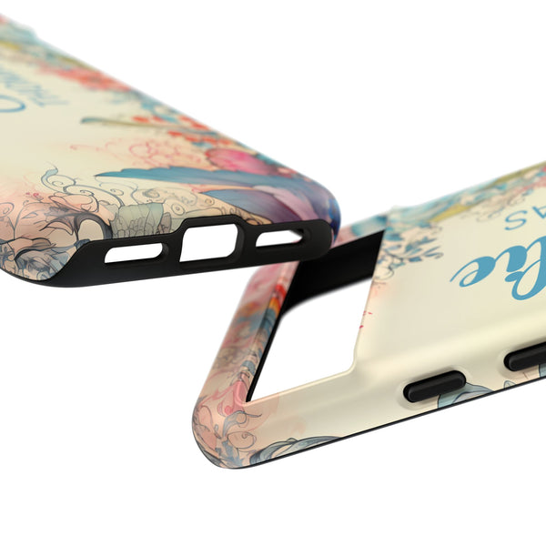 Personalized Floral Phone Case Custom Name Cover iPhone Samsung Pixel Gift