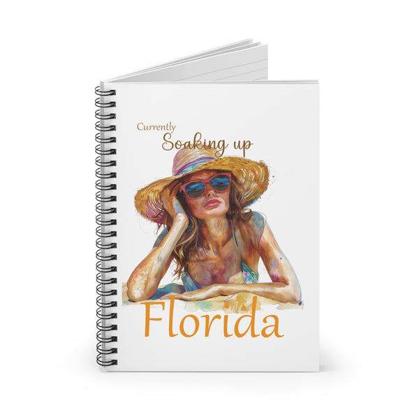 Currently Soaking Up Florida Spiral Notebook – 6" x 8" Coastal Ruled Journal