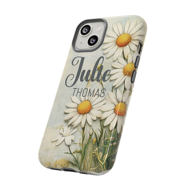 Personalized Floral Phone Case Custom Name Cover iPhone Samsung Pixel Gift