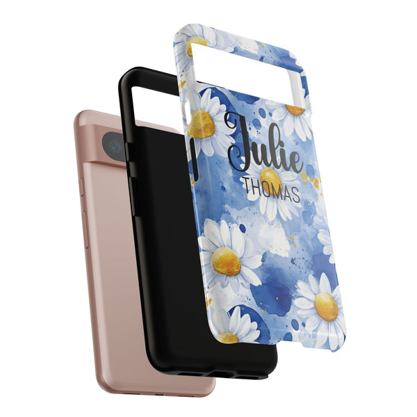 Personalized Floral Phone Case Custom Name Cover iPhone Samsung Pixel Gift
