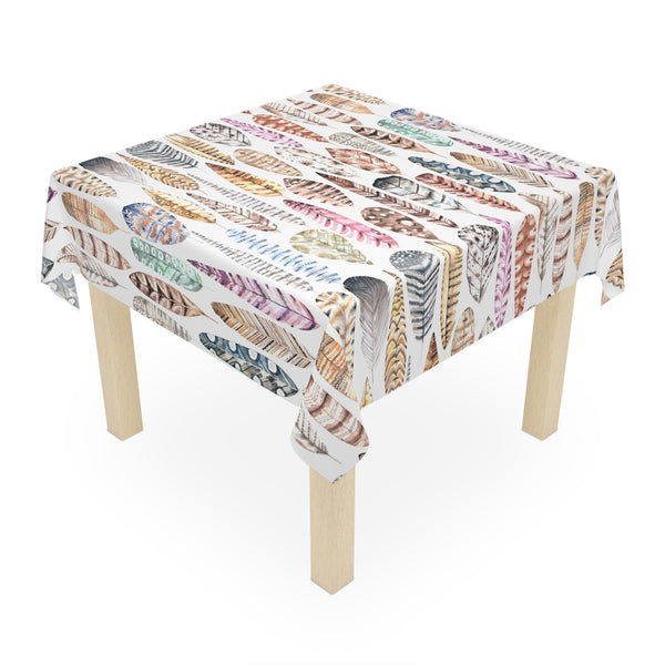 Bohemian Watercolor Feather Pattern Tablecloth Décor