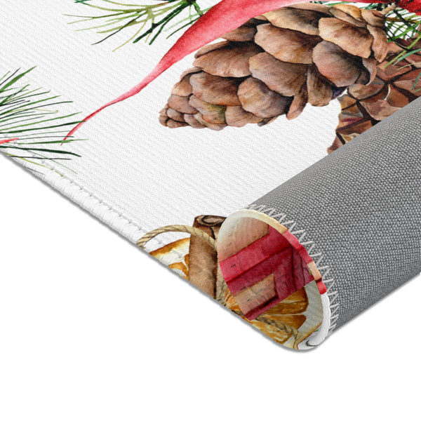 Christmas Home Decor Poinsettia Cookie Area Rugs 3 Sizes Durable 