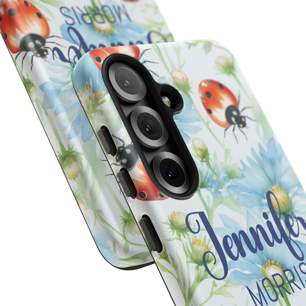 Personalized Ladybug Phone Case Custom Name Cover iPhone Samsung Pixel Gift