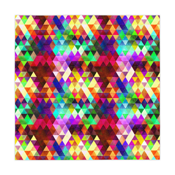 Bright Colorful Geometric Pattern Green Blue Tablecloth Décor