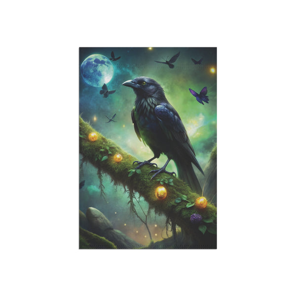 Mystic Raven Moon Garden Flag & Porch Banner Gothic Fantasy Yard Decor