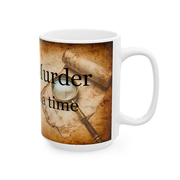 Mystery Writer Coffee Mug 15 oz Plotting Murder One Page at a Time