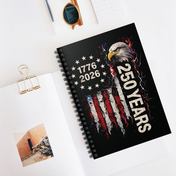250 Years Patriotic Eagle Spiral Notebook – America 1776–2026 Commemorative Journal