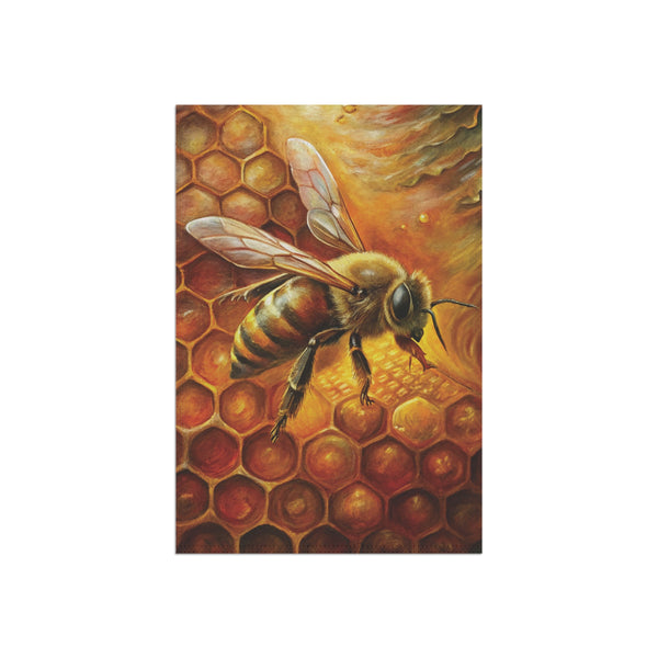 Golden Honey Bee Garden Flag Beehive Porch Banner Farmhouse Yard Decor