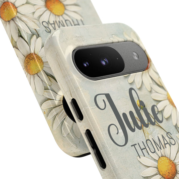 Personalized Floral Phone Case Custom Name Cover iPhone Samsung Pixel Gift