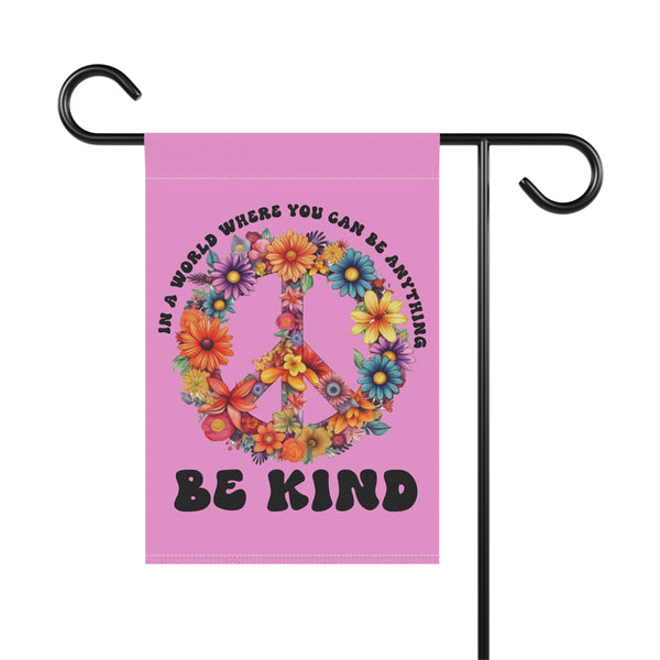 Peaceful Floral Garden Banner Be Kind Yard Flag Art, Double-Sided Kindness Sign
