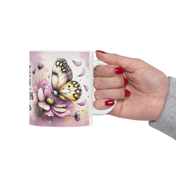 Floral Inspirational Mug – Love Grows Where Kindness Is Planted Coffee Cup Gift