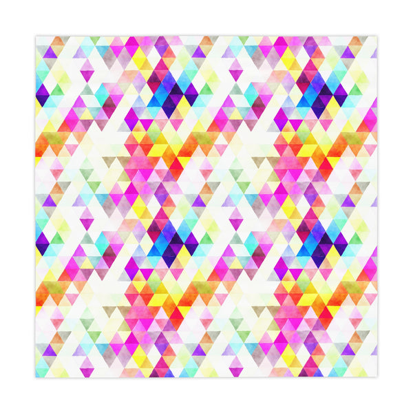 Bright Colorful Geometric Pattern Pink Yellow White Tablecloth Décor