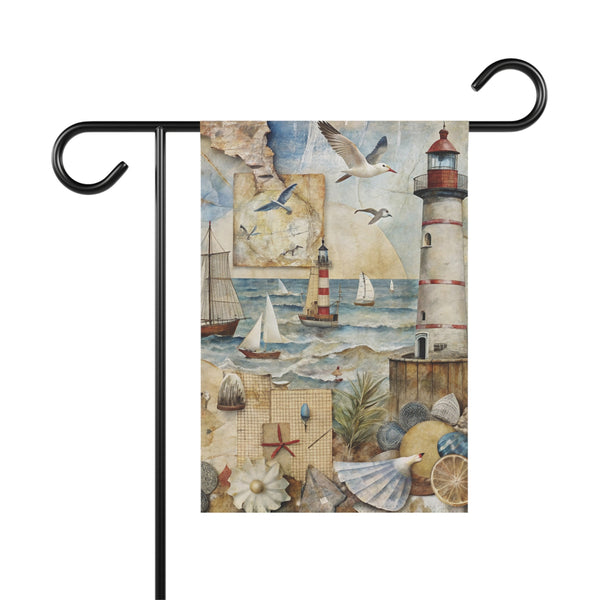 Nautical Lighthouse Garden Flag & Porch Banner Coastal Beach Yard Decor