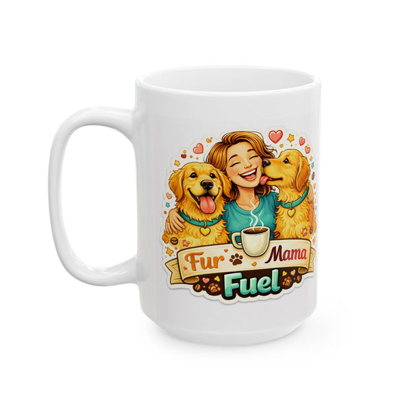 Fur Mama Fuel Mug  Dog Mom Gift  Cute Dog Lover Coffee Cup  Pet Mom Present