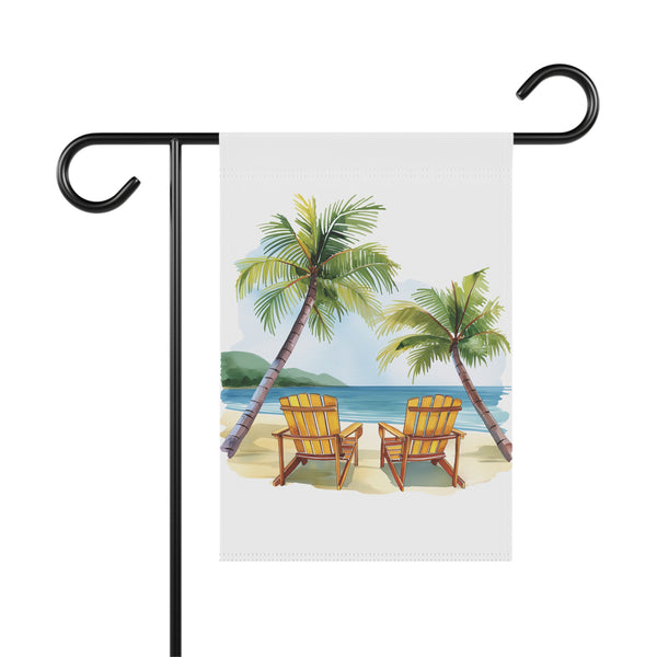 Tropical Beach Chairs Garden Flag & Porch Banner Coastal Decor Yard Art