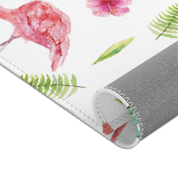 Florida Tropical Flamingo Beach Area Rugs 3 Sizes Durable 