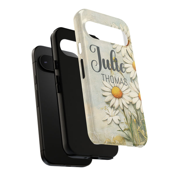 Personalized Floral Phone Case Custom Name Cover iPhone Samsung Pixel Gift