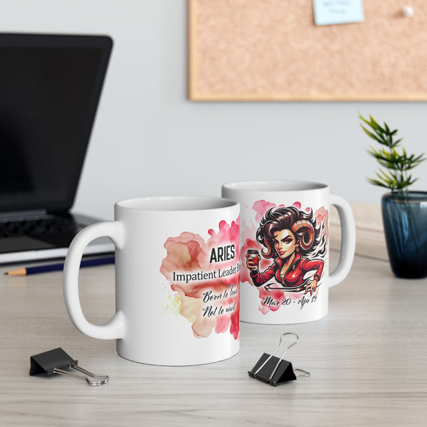 Aries Zodiac Mug Astrology Coffee Cup March April Birthday Horoscope Gift