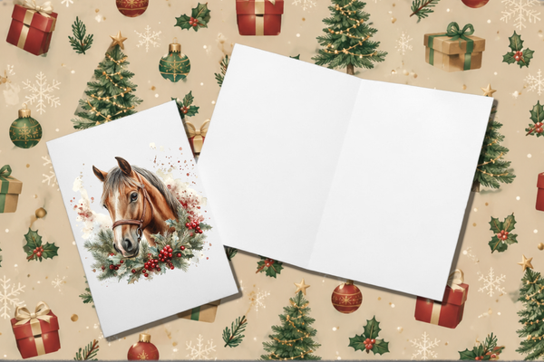 11 Christmas Horses Notecards All Occasion 4x6 with Envelopes Blank Folded