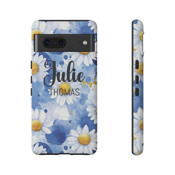 Personalized Floral Phone Case Custom Name Cover iPhone Samsung Pixel Gift