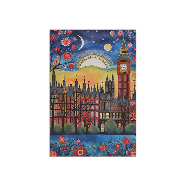 London England Big Ben Skyline Garden Flag & Porch Banner Yard Art