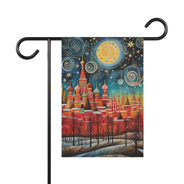 Moscow Russia St. Basil’s Cathedral Skyline Garden Flag & Porch Banner Yard Art