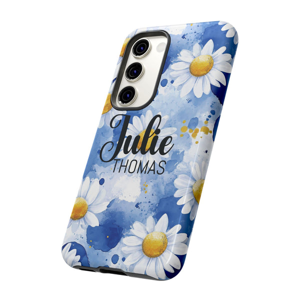 Personalized Floral Phone Case Custom Name Cover iPhone Samsung Pixel Gift