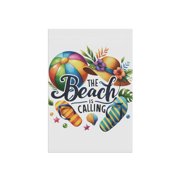 The Beach Is Calling Garden Flag Summer FlipFlop Porch Banner Coastal Yard Decor