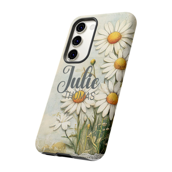 Personalized Floral Phone Case Custom Name Cover iPhone Samsung Pixel Gift