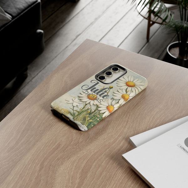 Personalized Floral Phone Case Custom Name Cover iPhone Samsung Pixel Gift