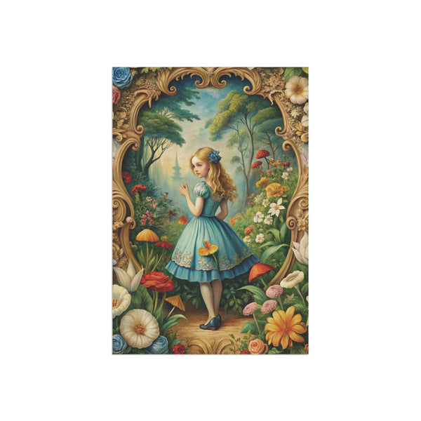 Alice in Wonderland Style Garden Flag & Porch Banner Fairy Tale Yard Art