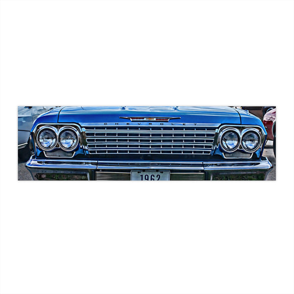 1962 Chevy Impala Front Grille Bumper Sticker Classic Car Vintage Decal