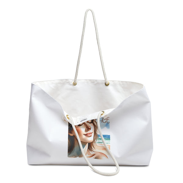 Resting Beach Face Weekender Bag, Beach Bag, Tote Bag for Women, Weekend Getaway Bag