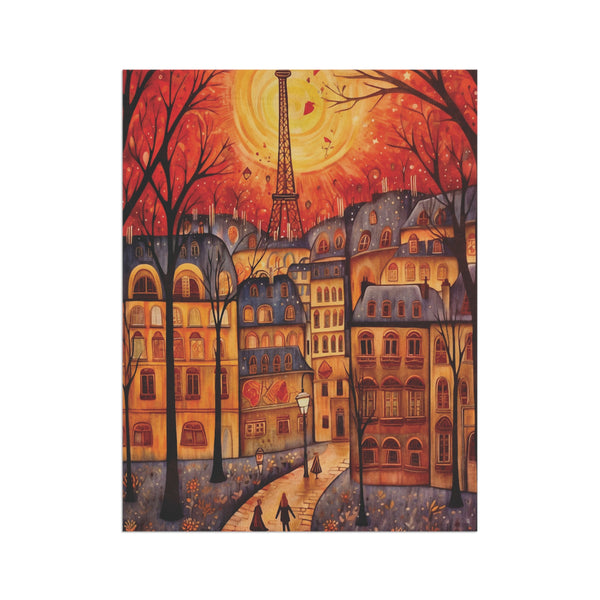 Paris France Eiffel Tower Autumn Skyline Garden Flag & Porch Banner Yard Art