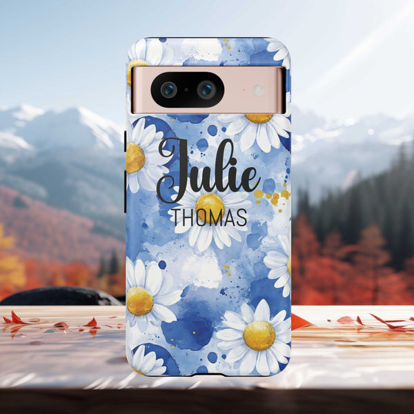 Personalized Floral Phone Case Custom Name Cover iPhone Samsung Pixel Gift
